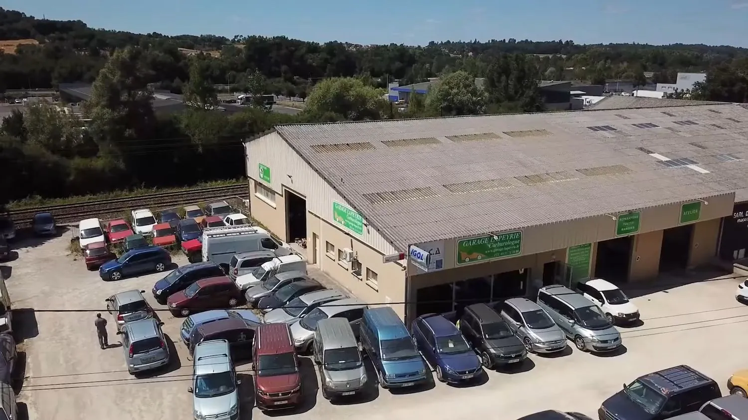 Vue aérienne du Garage Lapeyrie à Ussac